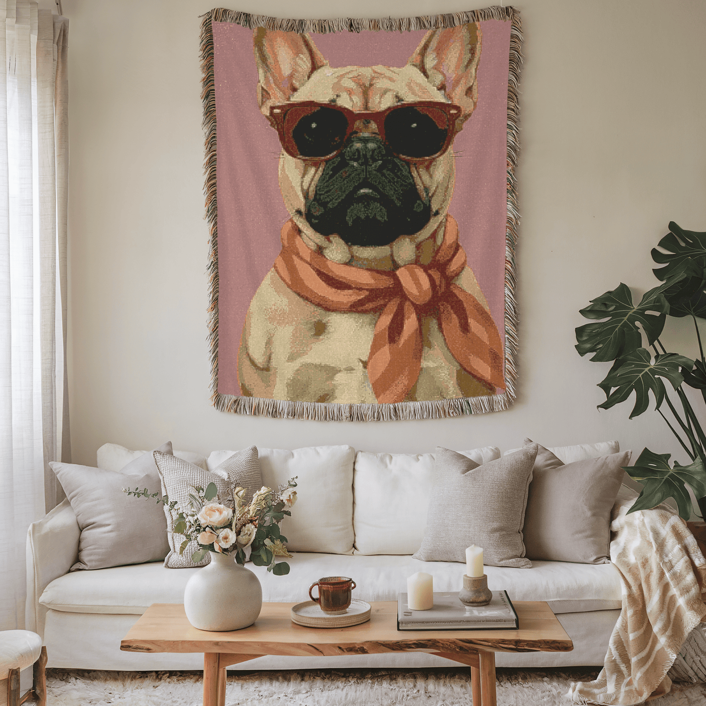 Fawn Frenchie Fabulous Woven Blanket