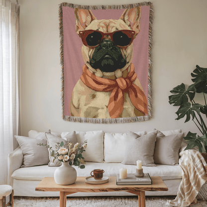 Fawn Frenchie Fabulous Woven Blanket