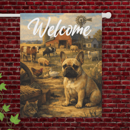 Fawn Frenchie Farm Animals Yard Flag 24.5'' × 32''