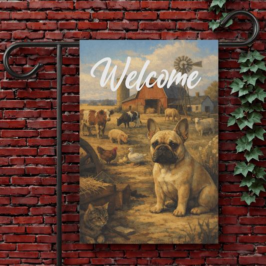 Fawn Frenchie Farm Animals Yard Flag 12'' × 18''