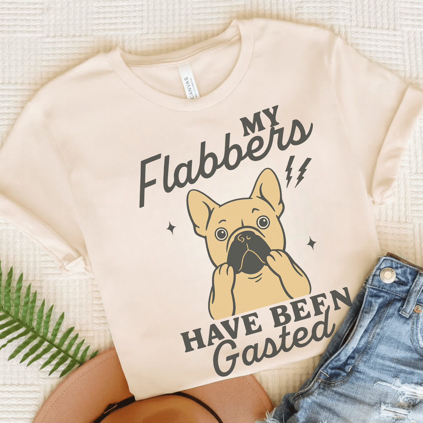 Fawn Frenchie Flabbergasted Tshirt Natural