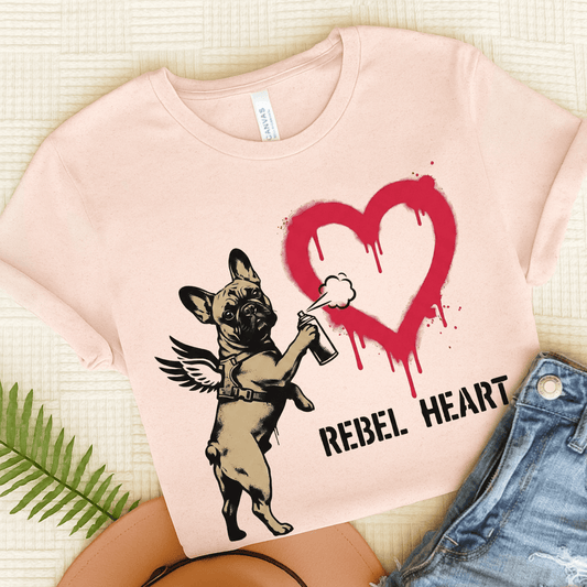 Fawn Frenchie Graffiti Cupid Unisex TShirt Soft Pink