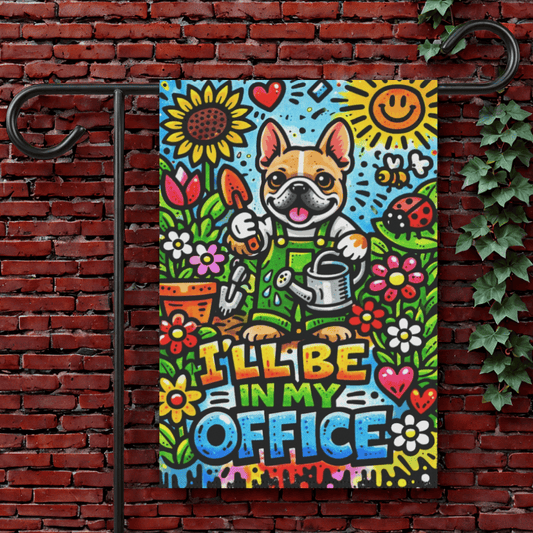 Fawn Frenchie Graffiti Gardening Garden Flag 12'' × 18''