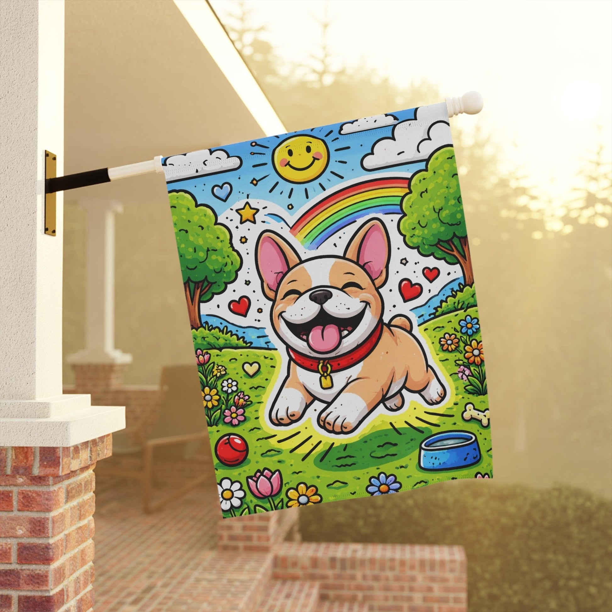 Fawn Frenchie Happy Summer Day Garden Flag