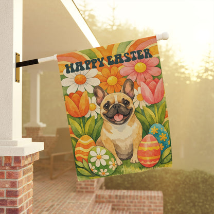 Fawn Frenchie Hippie Easter Garden Yard Flag