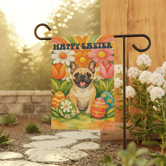 Fawn Frenchie Hippie Easter Garden Yard Flag