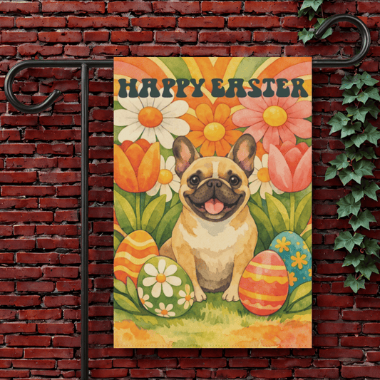 Fawn Frenchie Hippie Easter Garden Yard Flag 12'' × 18''