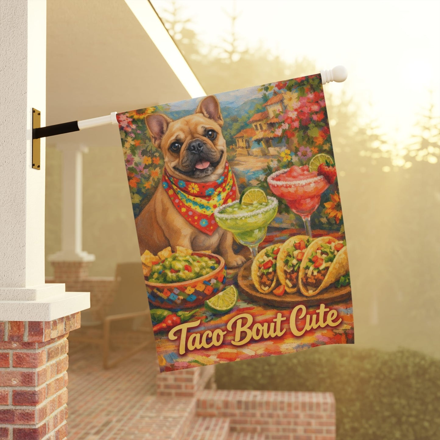 Fawn Frenchie Mexico Cinco de Mayo Garden Flag