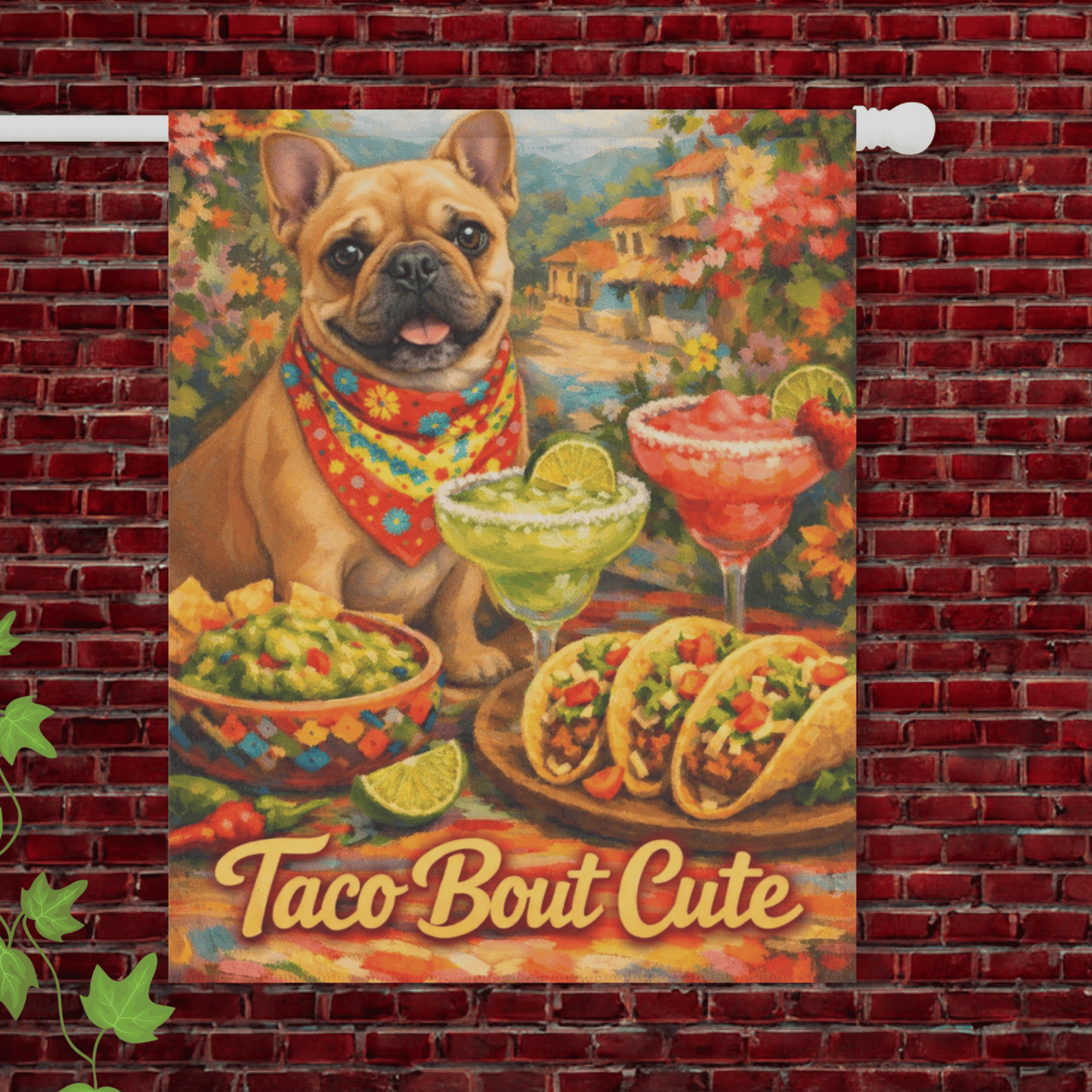 Fawn Frenchie Mexico Cinco de Mayo Garden Flag 24.5'' × 32''