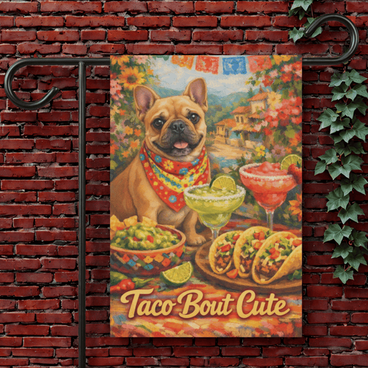 Fawn Frenchie Mexico Cinco de Mayo Garden Flag 12'' × 18''
