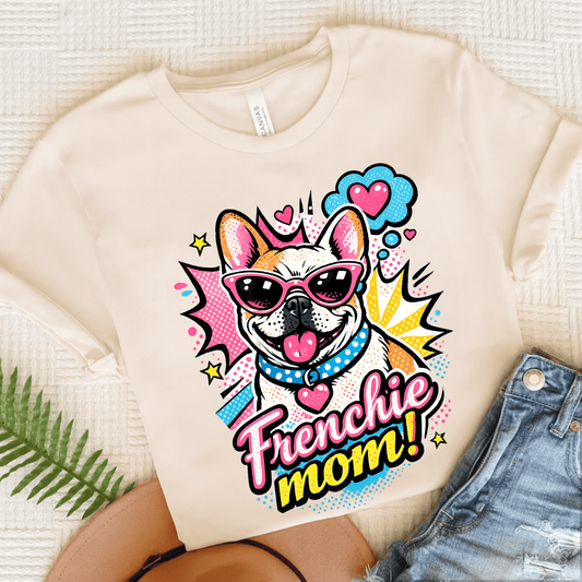 Fawn Piebald Frenchie Mom Mothers Day Comic Unisex TShirt Natural