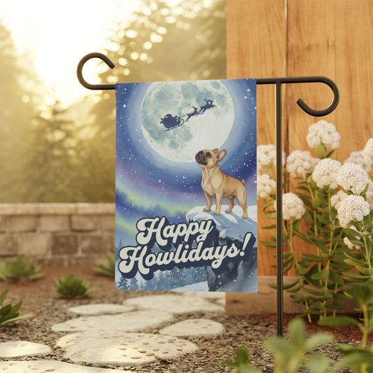 Fawn Frenchie Nighttime Howlidays Garden Yard Flag