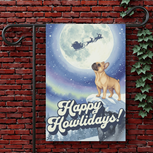 Fawn Frenchie Nighttime Howlidays Garden Yard Flag 12'' × 18''