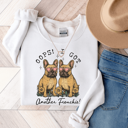 Fawn Frenchie Oops Sweatshirt White