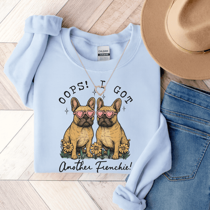 Fawn Frenchie Oops Sweatshirt Light Blue