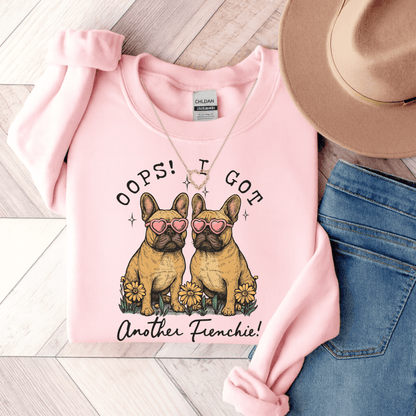 Fawn Frenchie Oops Sweatshirt Light Pink
