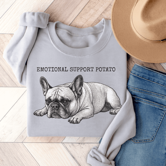 Fawn Frenchie Potato Unisex Sweatshirt Ash