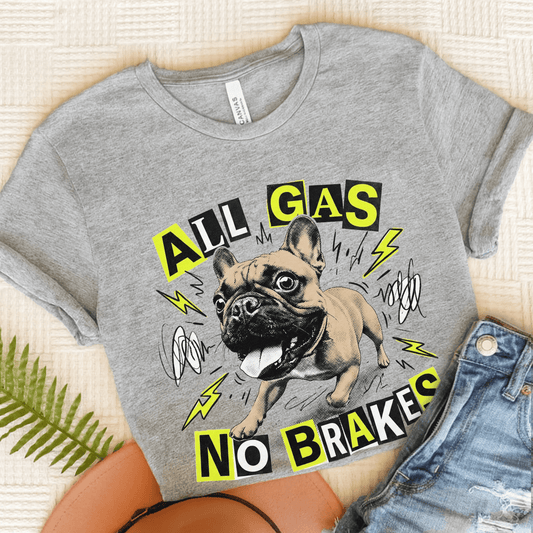 Fawn Frenchie Punk All Gas Unisex TShirt Athletic Heather