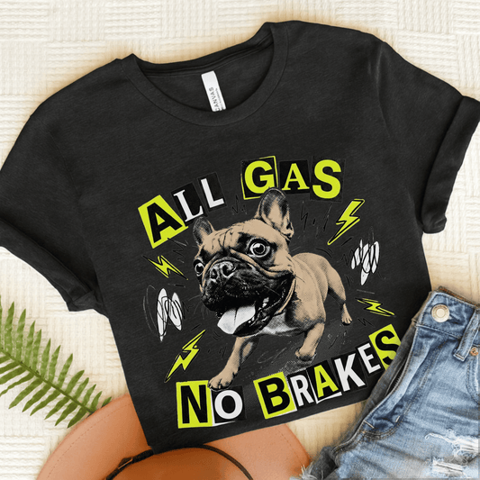 Fawn Frenchie Punk All Gas Unisex TShirt Dark Grey Heather