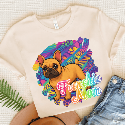 Fawn Frenchie Retro Neon Tshirt Natural
