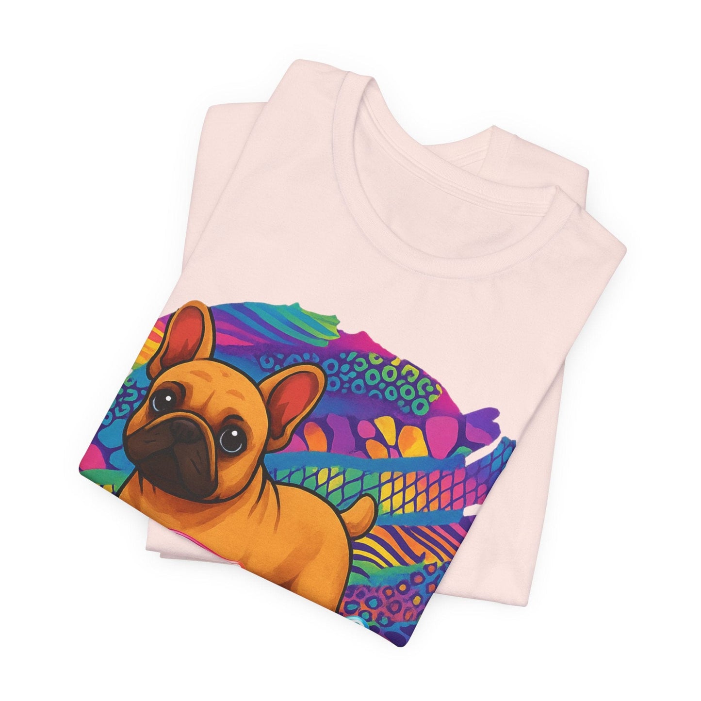 Fawn Frenchie Retro Neon Tshirt