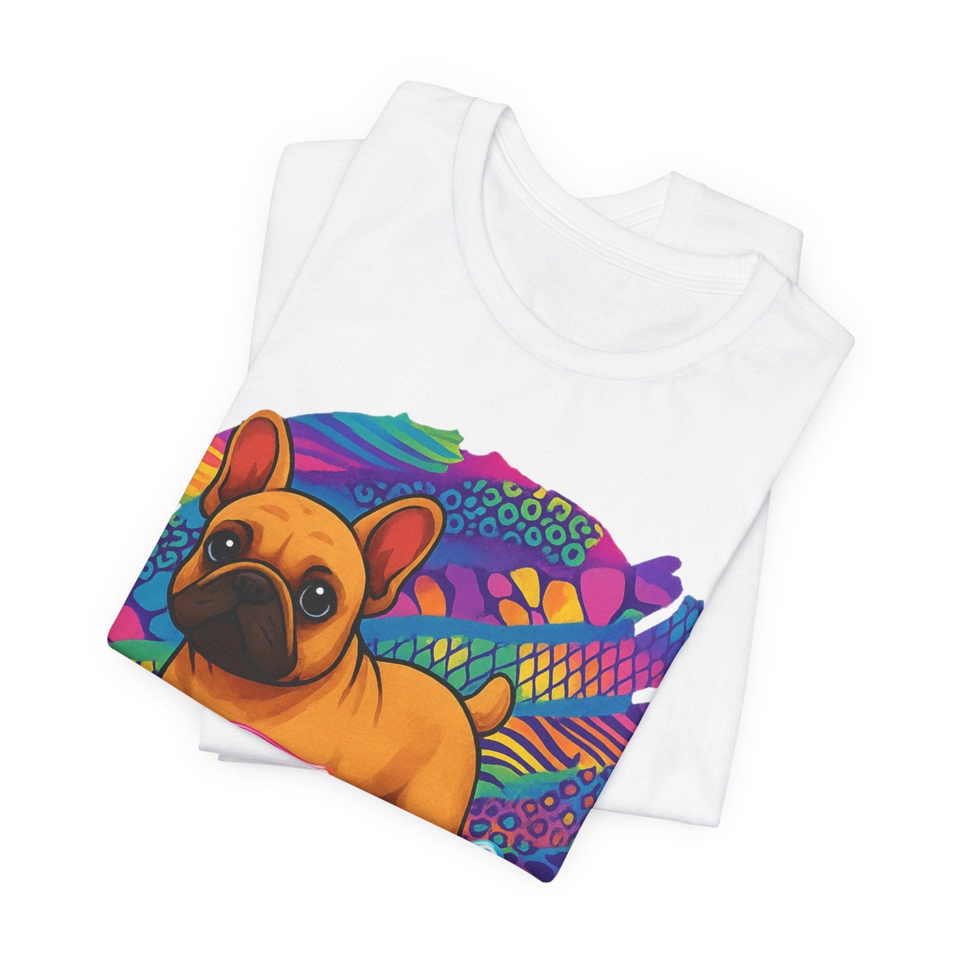Fawn Frenchie Retro Neon Tshirt