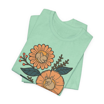 Fawn Frenchie Sleeping Flowers TShirt