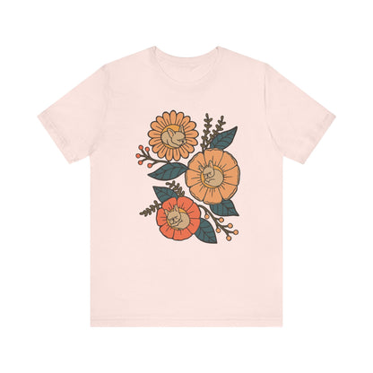 Fawn Frenchie Sleeping Flowers TShirt