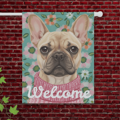 Fawn Frenchie Spring Flowers Garden Yard Flag 24.5'' × 32''