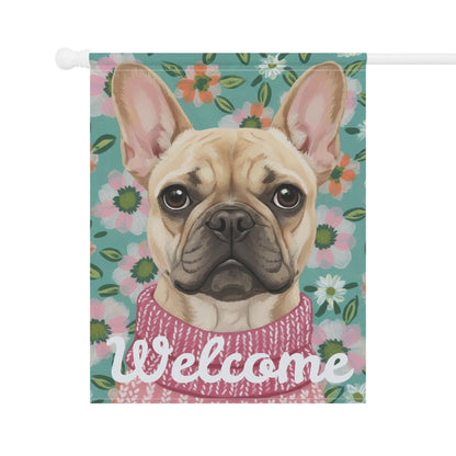 Fawn Frenchie Spring Flowers Garden Yard Flag