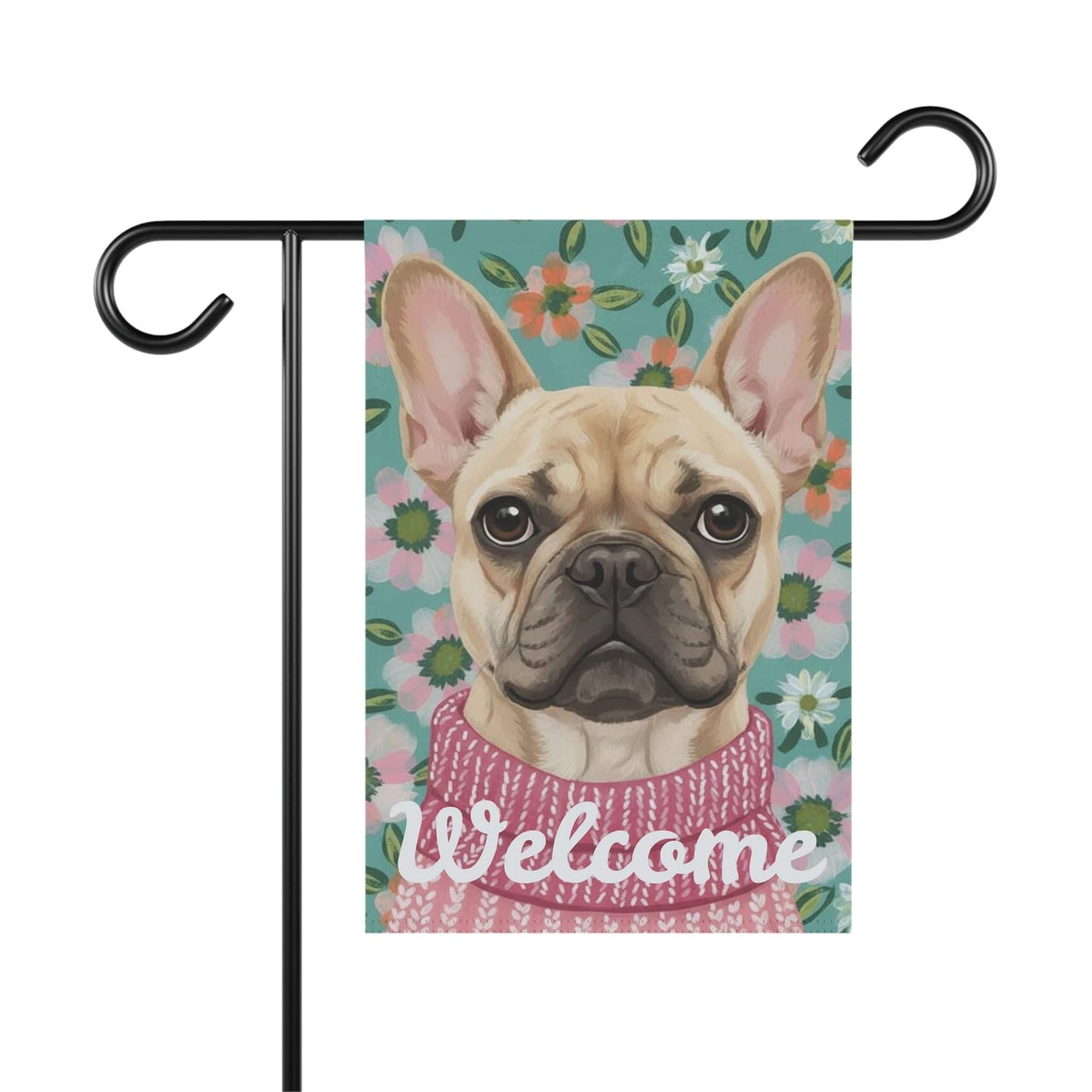 Fawn Frenchie Spring Flowers Garden Yard Flag