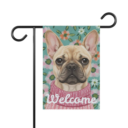 Fawn Frenchie Spring Flowers Garden Yard Flag