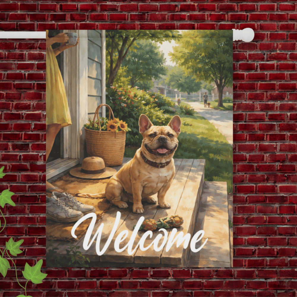 Fawn Frenchie Summer Welcome Yard Flag 24.5'' × 32''