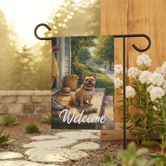 Fawn Frenchie Summer Welcome Yard Flag