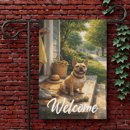 Fawn Frenchie Summer Welcome Yard Flag 12'' × 18''