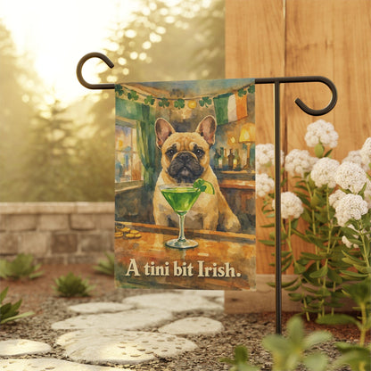 Fawn Frenchie Tini Irish St Patricks Garden Flag