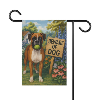 Printify Garden Flag Flashy Fawn Boxer Funny Beware Garden Flag