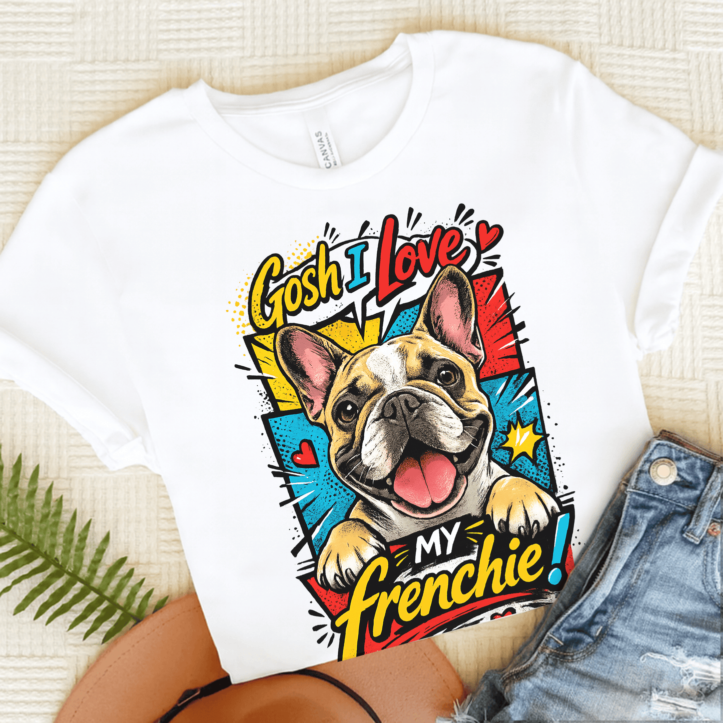 French Bulldog 90s Love My Dog Unisex TShirt White