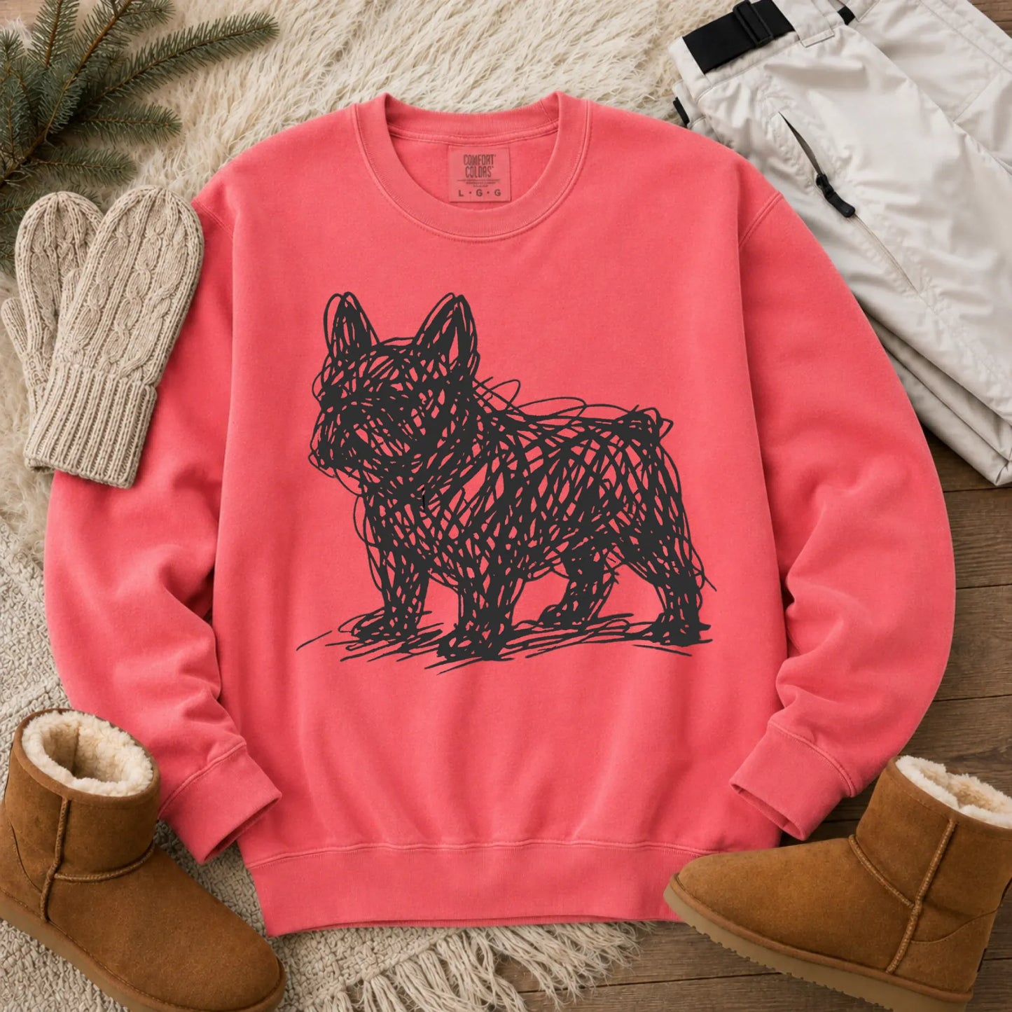 Sweatshirt Watermelon / S French Bulldog Artist Line Art Unisex Sweatshirt