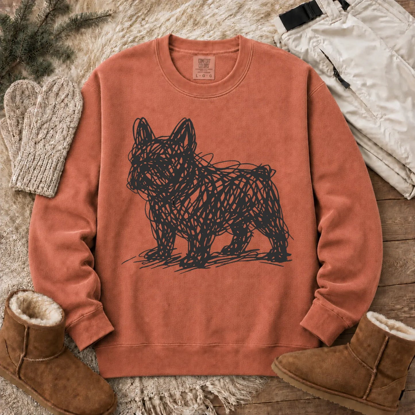 Sweatshirt Terracotta / S French Bulldog Artist Line Art Unisex Sweatshirt