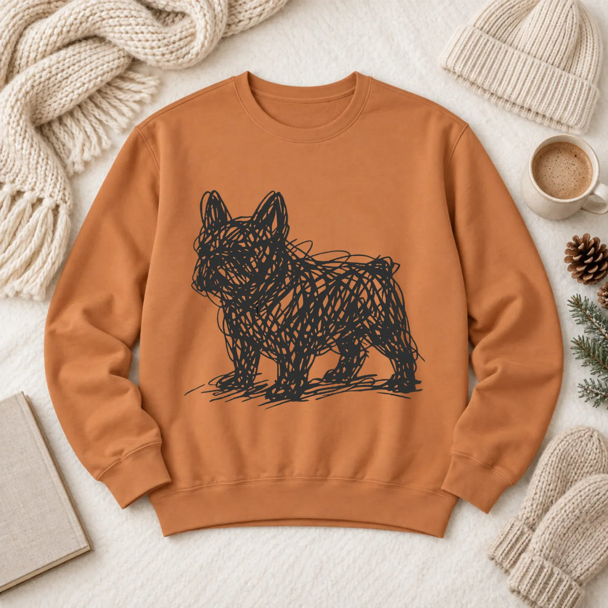 French Bulldog Artist Line Art Unisex Sweatshirt Yam