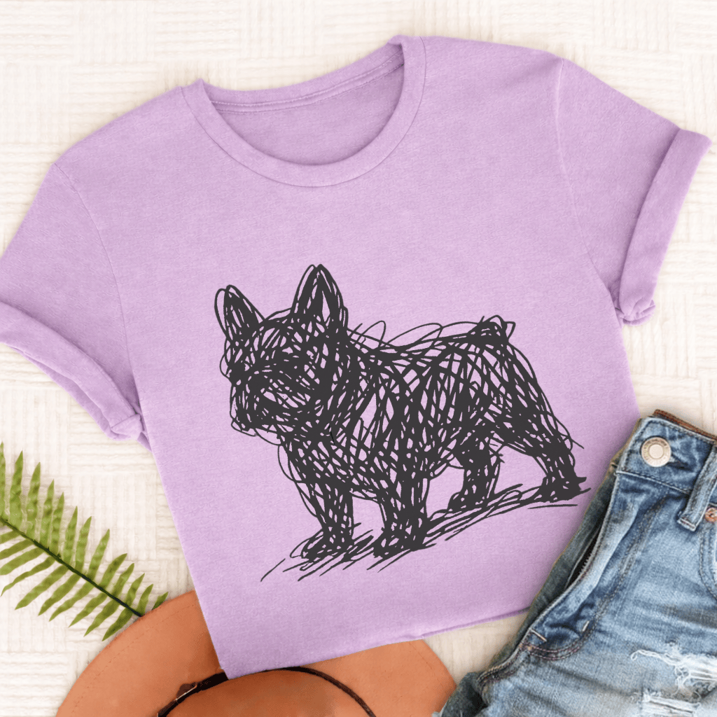 French Bulldog Artist Line Art Unisex TShirt Orchid