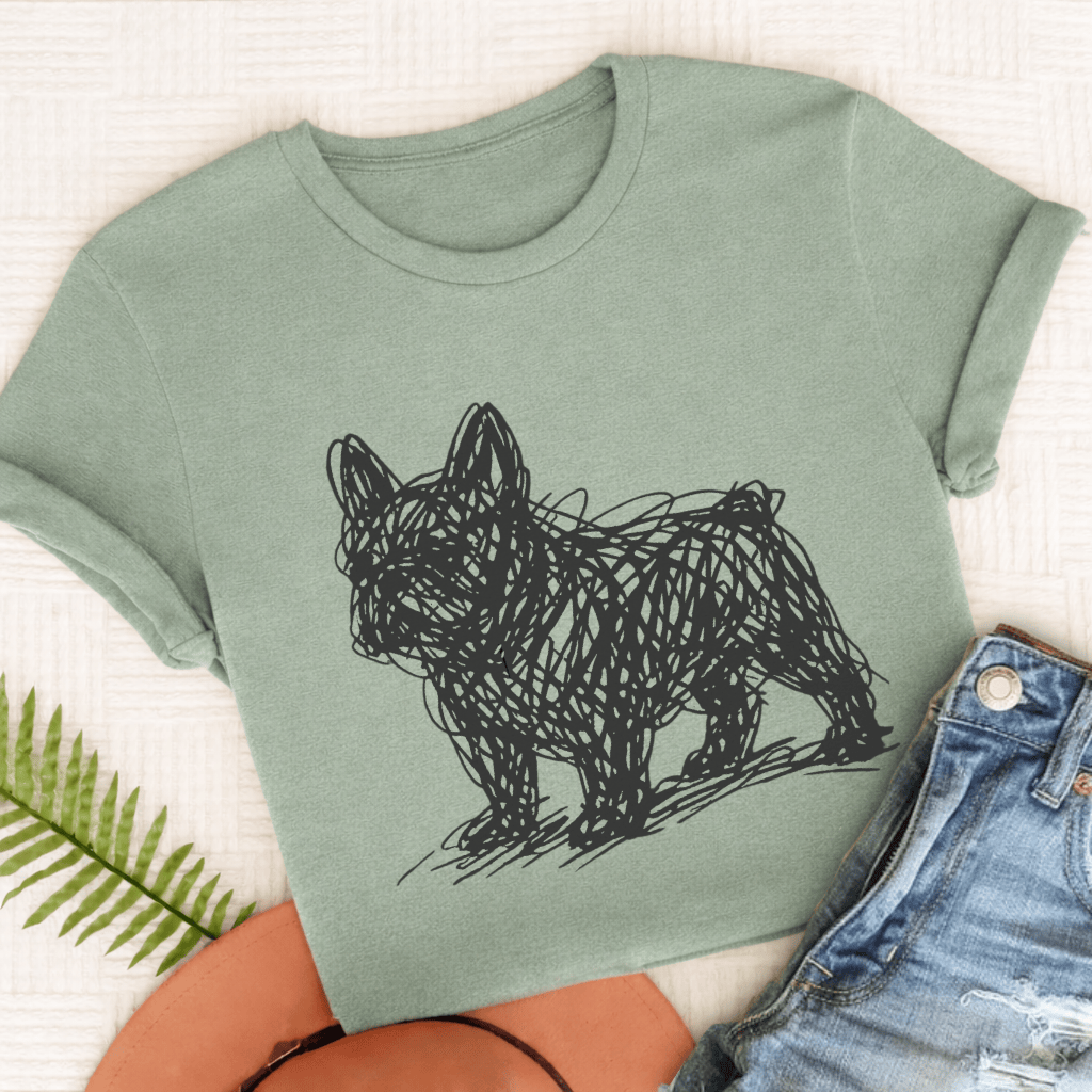 French Bulldog Artist Line Art Unisex TShirt Bay