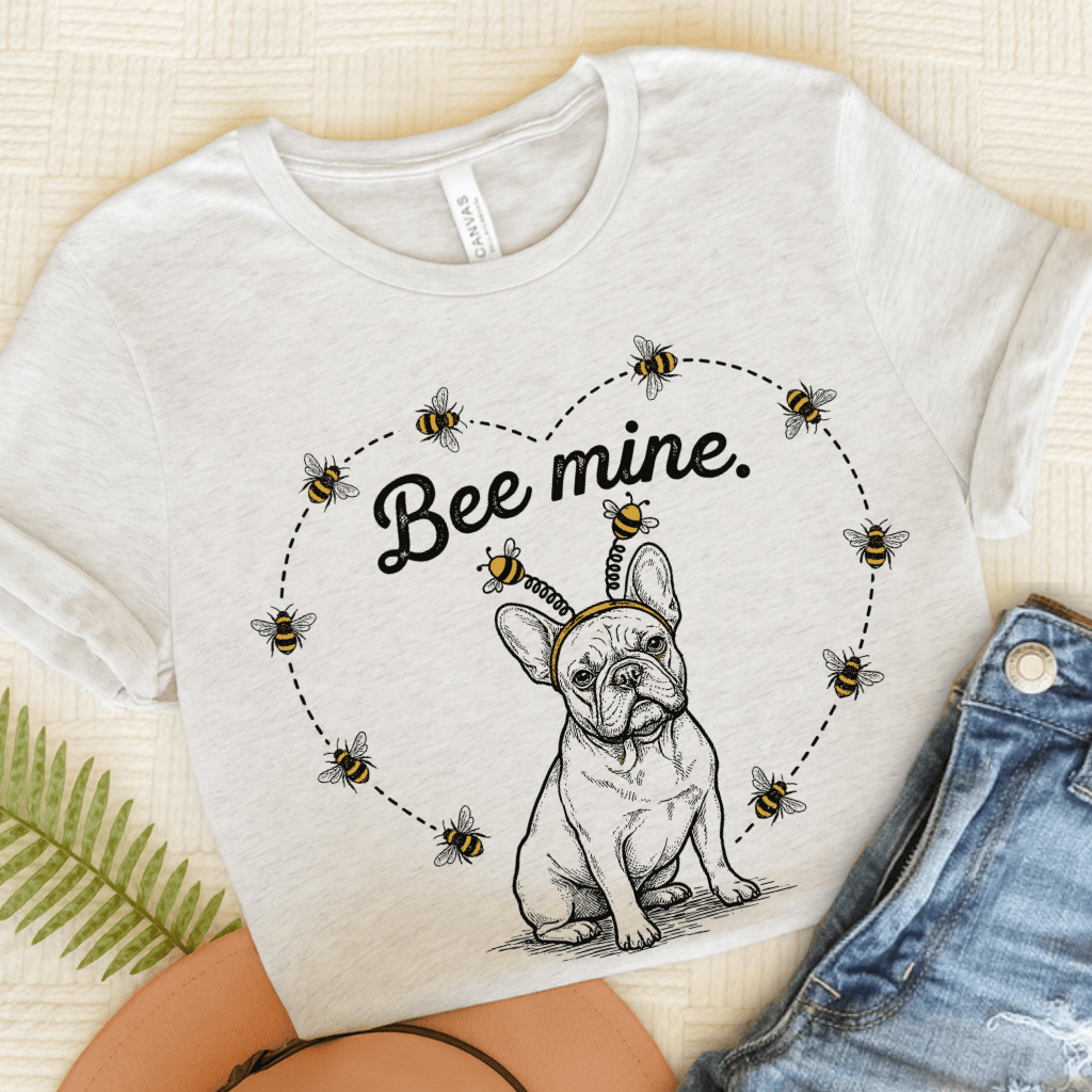 French Bulldog Bee Mine Garden Unisex TShirt Ash