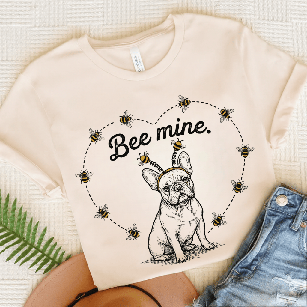 French Bulldog Bee Mine Garden Unisex TShirt Natural