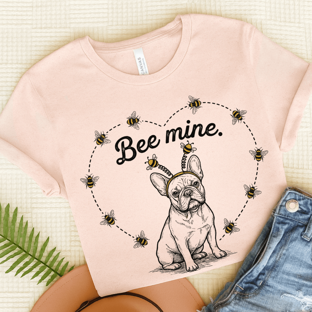 French Bulldog Bee Mine Garden Unisex TShirt Soft Pink