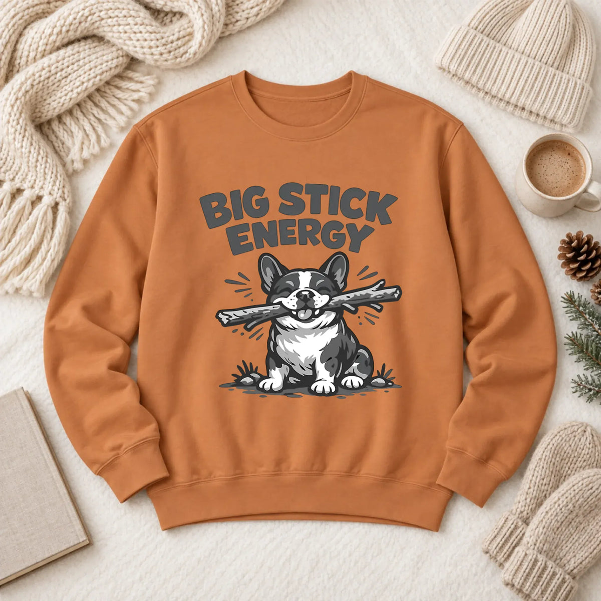 French Bulldog Big Stick Energy Unisex Sweatshirt Yam