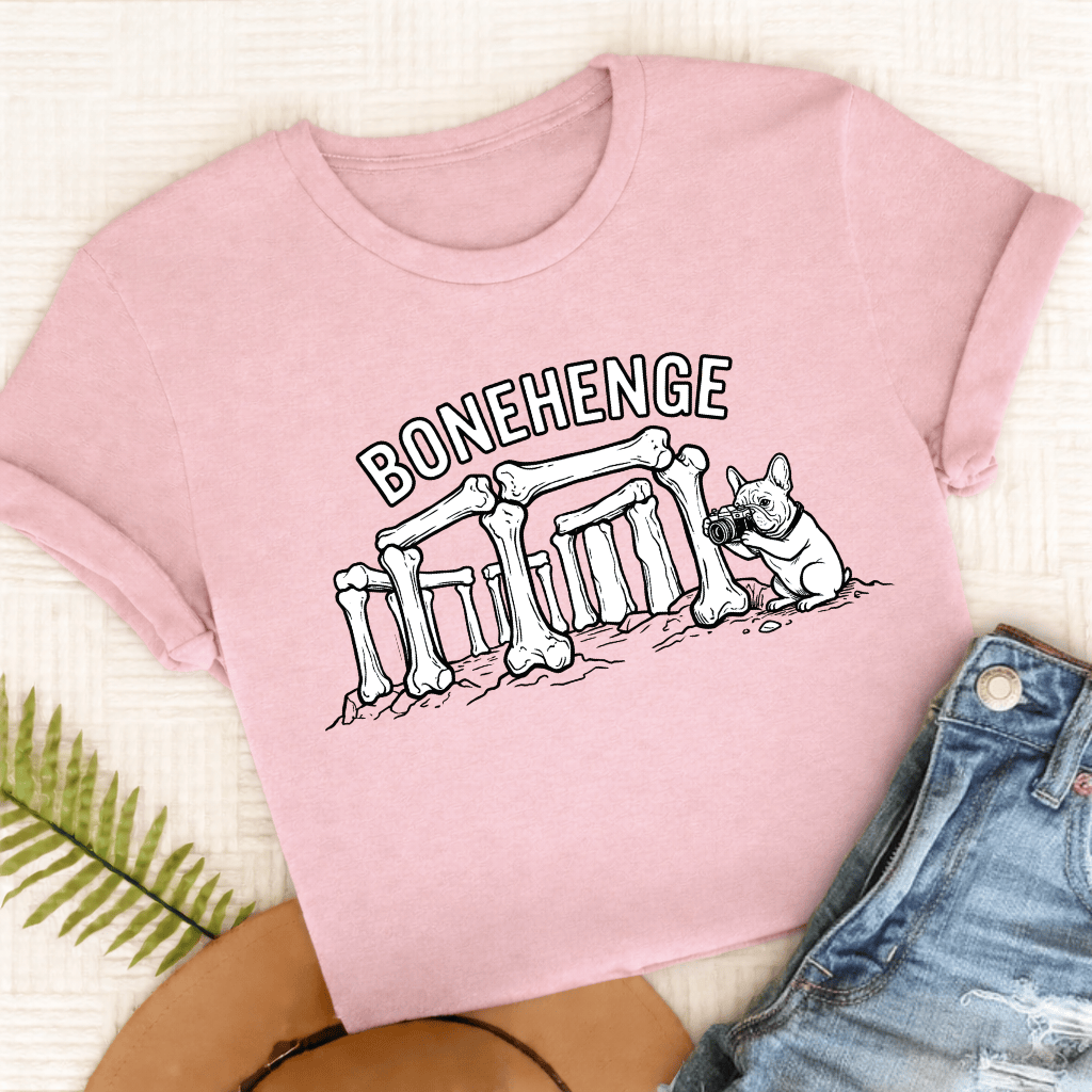 French Bulldog Bonehenge Unisex TShirt Comfort Colors Blossom