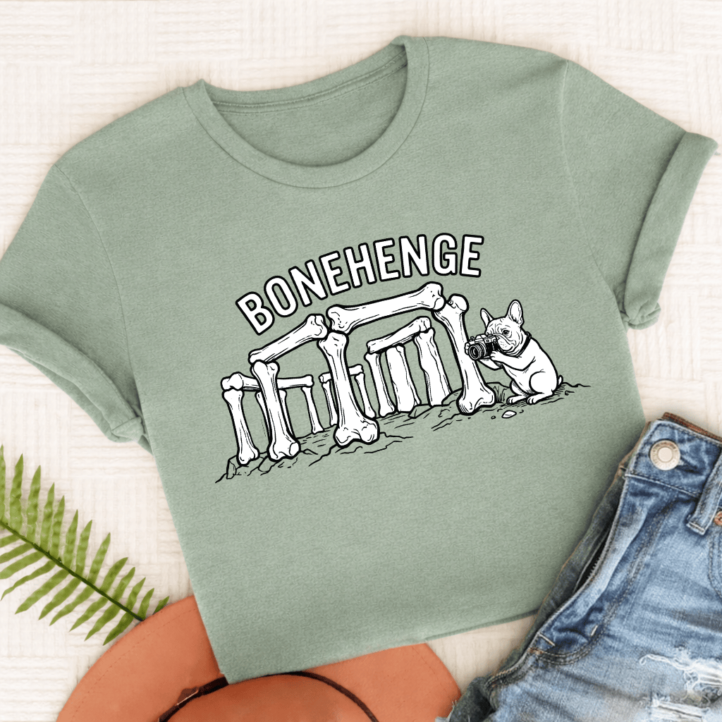 French Bulldog Bonehenge Unisex TShirt Comfort Colors Bay
