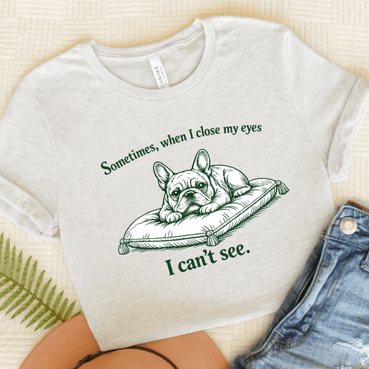French Bulldog Can't Sleep Funny Unisex TShirt Ash